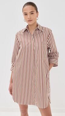 TWP Morning After Shirt Dress Brown Stripe size L large